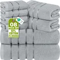 Produktbild: Towels - 8er-Pack Handtuch-Set mit Aufhängeschlaufe aus 97% Baumwolle, saugfä...