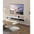 Produktbild: VEVOR TV Schrank hängend Wandhalterung, Fernsehschrank mit Kabelloch, schwebendes TV-Regal mit Stauraum für DVD-Player Kabelbox Spielekonsole, Häng