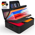 Produktbild: Feuerfeste Dokumentenbox Schwarz mit Schloss 2000℉ Hitzebeständig 36x26x10 cm