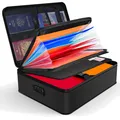 Produktbild: feuerfeste Dokumentenbox Dokumententasche mit Schloss 7 Fächer Organizer