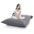 Produktbild: Lazy Bag Sitzsack XXL 400 Liter Dunkelgrau – Riesensitzsack 140x180 cm aus Baumwolle mit waschbarem Bezug für Indoor, Kinder & Erwachsene