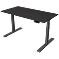 Produktbild: Kerkmann Smart office elektrisch höhenverstellbarer Schreibtisch anthrazit rechteckig, T-Fuß-Gestell grau 140,0 x 70,0 cm