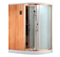 Produktbild: JVmoebel Sauna Kombisauna mit Dampf- und Duscheinheit aus Massivholz in Braun, (1-St) Made in Europe