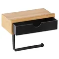 Produktbild: WENKO Toilettenpapierrollenhalter Bambusa, mit Schublade 24754100 , 1 Papierhalter, Maße (B x H x T): 18,5 x 14 x 10,5 cm