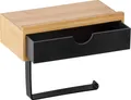 Produktbild: WENKO Toilettenpapierrollenhalter Bambusa mit Schublade 18,5 x 14 x 10,5 cm