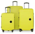 Produktbild: HAUPTSTADTKOFFER - Mitte - Koffer-Set 3 Reisekoffer Hartschalentrolleys XXL Erweiterung, 4 Doppel-Rollen Reisegepäck Hardcase Luggage (S, M & L) TSA,Lemon