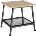 Produktbild: tectake® Beistelltisch, Industrial Style, trapezförmiges Gestell, mit Ablage und Gitterablage, 45,5 x 45 x 47 cm