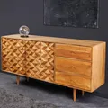 Produktbild: Massivholz Sideboard ALPINE 145cm natur Akazie Retro Design honey finish