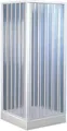 Produktbild: Eck-Duschabtrennung aus PVC – 2 Türen mit zentraler Öffnung