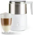 Produktbild: Tchibo Induktions-Milchaufschäumer, spülmaschinengeeigneter Rührbehälter, Einsatz und Deckel, warmer und kalter Milchschaum, für Latte Macchiato, Cappuccino und Kakao, Cremeweiß