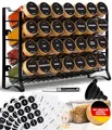 Produktbild: ® Gewürzregal Stehend  Wand MIT 28 GEWÜRZGLÄSER  ETIKETTEN - Gewürz Organizer...