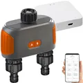 Produktbild: Royal Gardineer Bewässerung WiFi: 2-Zonen Bewässerungssystem, Timer, manuell & App, BT5 & WLAN Gateway (WLAN-Bewässerungscomputer mit App, Bewässerungscomputer Doppel-Ventil, Gartenschlauch)