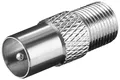 Produktbild: F-Adapter: F-Buchse / Koax-Stecker, aus Zink