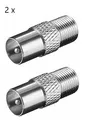 Produktbild: 2x F-Adapter F-Buchse auf Koax-Stecker SAT TV Sat Anlage Anschluss 11395