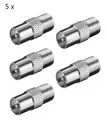 Produktbild: 5x F-Adapter F-Buchse auf Koax-Stecker SAT TV Anschluss Kabel Sat Anlage 11395