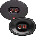 Produktbild: JBL Club 9632 - 3-Wege Auto Lautsprecher Set von Harman Kardon - 255 Watt KFZ Soundanlage ovale Autolautsprecher Boxen 152x230 mm | 6x9 Zoll, Black