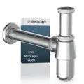 Produktbild: Kirchhoff Siphon Flaschensiphon für Waschbecken, 1 1/4 Zoll, Edelstahl, verchromt