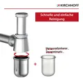 Produktbild: Siphon Waschbecken Abfluss 98803110, Flaschensiphon mit Reinigungsöffnung,