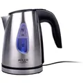 Produktbild: Adler Wasserkocher AD 1203 Edelstahl 1 L LED blau beleuchtet Automatische Abschaltung Drehbarer Sockel