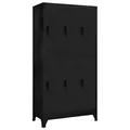 Produktbild: vidaXL Schließfachschrank Metallschrank Lagerschrank Aktenschrank Fächerschrank Spindschrank Spind Umkleideschrank Spint Schwarz 90x45x180 cm Stahl