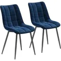 Produktbild: Woltu Esszimmerstuhl (2er-Set), Sessel mit Rückenlehne, Metallbeine blau