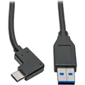 Produktbild: Eaton TRIPPLITE USB-C to USB-A Cable M/M Right-Angle C USB 3.1 Gen 1 5 Gbps Thunderbolt 3 Compatible (0.90 m, USB 3.2 Gen 1) (U428-003-CRA)