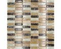 Produktbild: Glasmosaik mit Naturstein XIC S1253 braun/beige 32,2x31 cm