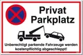 Produktbild: König Werbeanlagen Hinweisschild Schild Privatparkplatz weiß, stabiles Alu-Schild mit UV-Schutz 30 x 20 cm