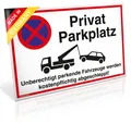 Produktbild: Schild Privat Parkplatz | Alu 30 x 20 cm | Unberechtigt parkende Fahrzeuge We...