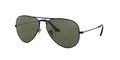Produktbild: Ray-Ban Unisex Sonnenbrille Aviator Classic, Gr. X-Large (Herstellergröße: 62), Schwarz (Gelstell: Schwarz, Gläser: Polarized Grün Klassisch 002/58)