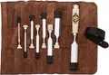 Produktbild: KIRSCHEN Stechbeitelsatz – Stechbeitel Set bestehend aus 8 Stechbeiteln (4, 6, 10, 12, 16, 20, 26, 30mm) und Veloursleder-Tasche, Stechbeitelset, 8-teilig 1131002