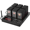 Produktbild: VEVOR Restaurant-Pager-System, Kabelloses Warteschlangensignal mit 400 m Reichweite, Piepser zur Rufannahme von Gästen mit Vibration und Blinken, 24 Pager für Imbisswagen, Kirche