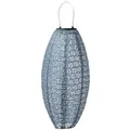Produktbild: MARELIDA LED Solar Lampion oval mit Blumenmuster blau H:40cm Balkon Terrasse