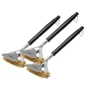 Produktbild: 3X Grillfürst Premium Grillbürste mit Messing Borsten, 45 cm - Grill Reinigungsbürste für Grillrost, Grillrost Bürste mit breitem 3-Fach Bürstenkopf und Schaber