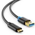 Produktbild: deleyCON 1m USB C Kabel Datenkabel Ladekabel USB 3.0 USB-A zu USB-C Handy Laptop
