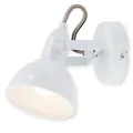 Produktbild: BRILONER - Wandleuchte Innen schwenkbar, Vintage, E14 Fassung, max. 40 Watt, Wandlampe innen, Wandstrahler innen, Wandlicht, Wandbeleuchtung, Schlafzimmer, Flurlampe, Wall Light, 15,6x10 cm, Weiß