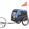 Produktbild: Vevor Hundeanhänger, Unterstützt Bis Zu 30 Kg, Fahrradanhänger Für Kleine & Mittelgroße Hunde, Klappbarer Rahmen Mit Schnellspannrad, Universelle Fahrradkupplung, Reflektor, Flagge, Interne Leine
