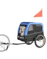 Produktbild: VEVOR Hundeanhänger, unterstützt bis zu 30 kg, Fahrradanhänger für kleine & mittelgroße Hunde, klappbarer Rahmen mit Schnellspannrad, universelle Fahrradkupplung, Reflektor, Flagge, interne Leine