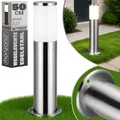 Produktbild: MONZANA® Außenlampe Edelstahl 50cm E27 Fassung IP44 Wetterfest Stehend Wegeleuchte Gartenleuchte Beleuchtung für Außen Leuchte Garten Outdoor Silber