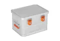Produktbild: ALUBOX Aufbewahrungsbox Alukiste Transportbox abschließbar mit Deckel (29 Liter), Fangbänder am Deckel - inklusive Zylinderschlösser
