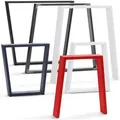 Produktbild: Holzbrink Tischbeine Höhenverstellbar Trapez Für Esstisch / Schreibtisch 30/40x43cm, Profil 80x20 Schwarz, Open-form, 1 Stück