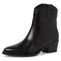 Produktbild: Cowboy Stiefelette TAMARIS, Damen, Gr. 37, schwarz, Leder, unifarben, Schuhe Cowboy-Stiefelette Cowboyboots Stiefelette, in spitzer Form