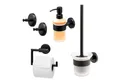 Produktbild: bremermann Badaccessoire-Set Bad-Serie PIAZZA BLACK - Badezimmer Set 4tlg., Edelstahl, 4 tlg.