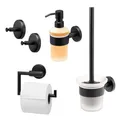 Produktbild: bremermann Bad-Serie PIAZZA BLACK - Badzubehör-Set 4tlg. aus Edelstahl schwarz