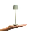 Produktbild: SIGOR Nuindie pocket - Dimmbare kleine LED Akku-Tischlampe Indoor & Outdoor, IP54 spritzwassergeschützt, Höhe 21 cm, aufladbar mit USB-C, 7 h Leuchtdauer, salbeigrün