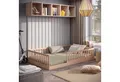 Produktbild: CADANI Kinderbett Timi Bodenbett bis 200 kg belastbar mit abnehmbarem Rausfallschutz (120x200 cm, Montessori Kinder- & Jugendbett aus Kiefer Massivholz), inkl. stabilem Roll-Lattenrost, Natur