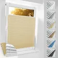 Produktbild: Plissee Verdunkelung Klemmfix ohne Bohren B75 x H110 cm Hellbeige