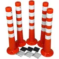 Produktbild: UvV Absperrpfosten Flex Ecoline 75, aus Kunststoff, zum Aufdübeln, flexibel, orange/weiß, 5 Stück