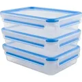 Produktbild: emsa Frischhaltedose CLIP & CLOSE 3er Set 1,20 Liter blau - Blau