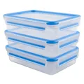 Produktbild: emsa Frischhaltedosen CLIP & CLOSE 5.8 cm hoch 3x 1,2 l transparent, blau
